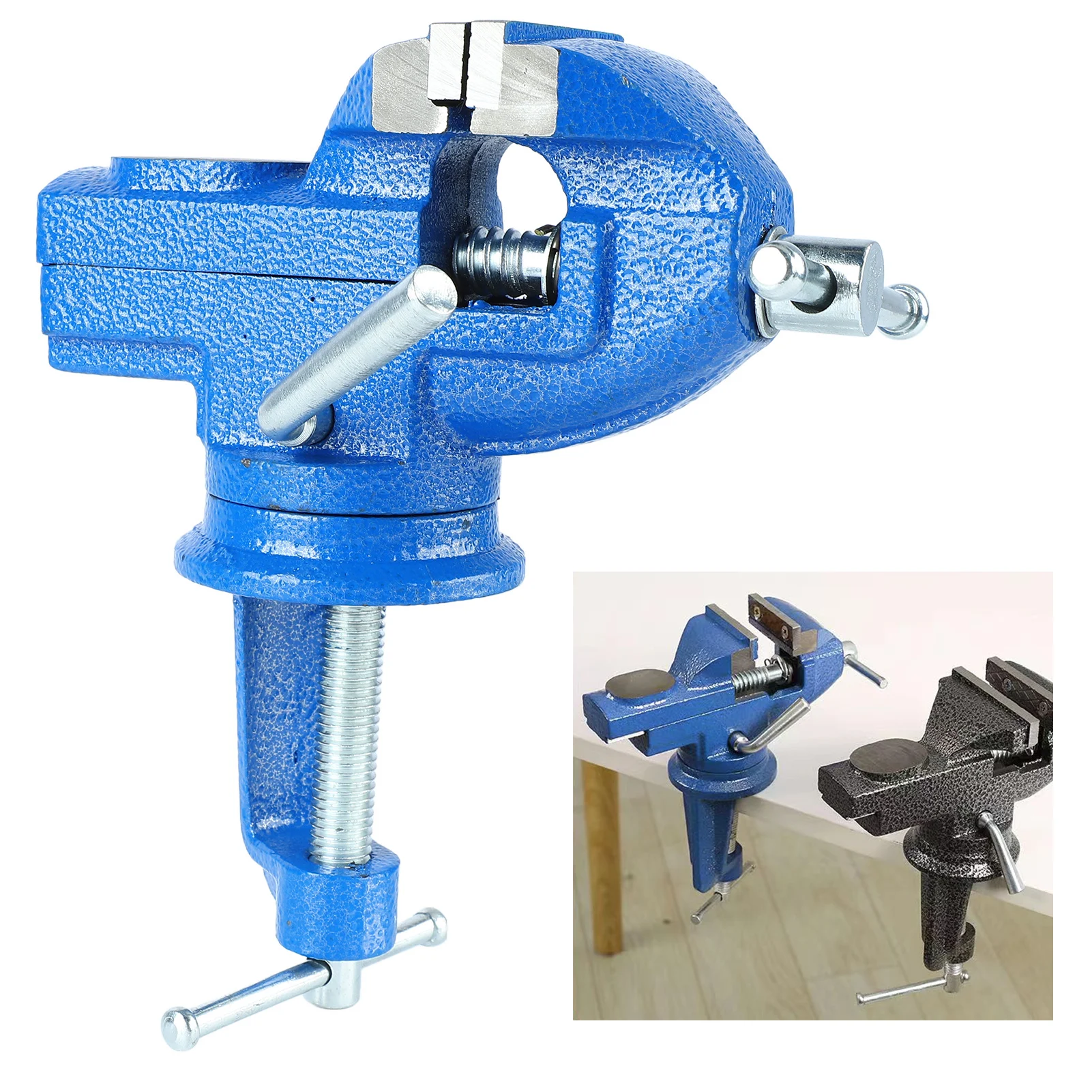 Bench Vise Heavy Duty 50mm Jaw High Hardness 360 Degree Rotation Universal Table Vise Clamp