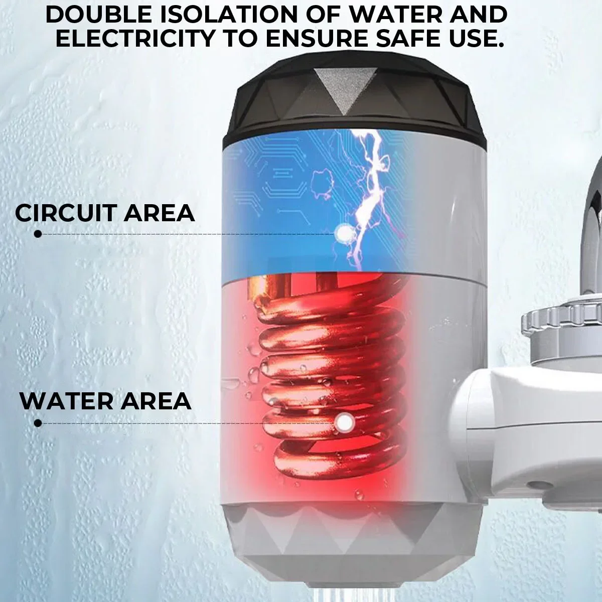 3000W LED 디스플레이 전기 주방 물 난방 탭 인스턴트 온수 수도꼭지 난방 Tankless 온수기