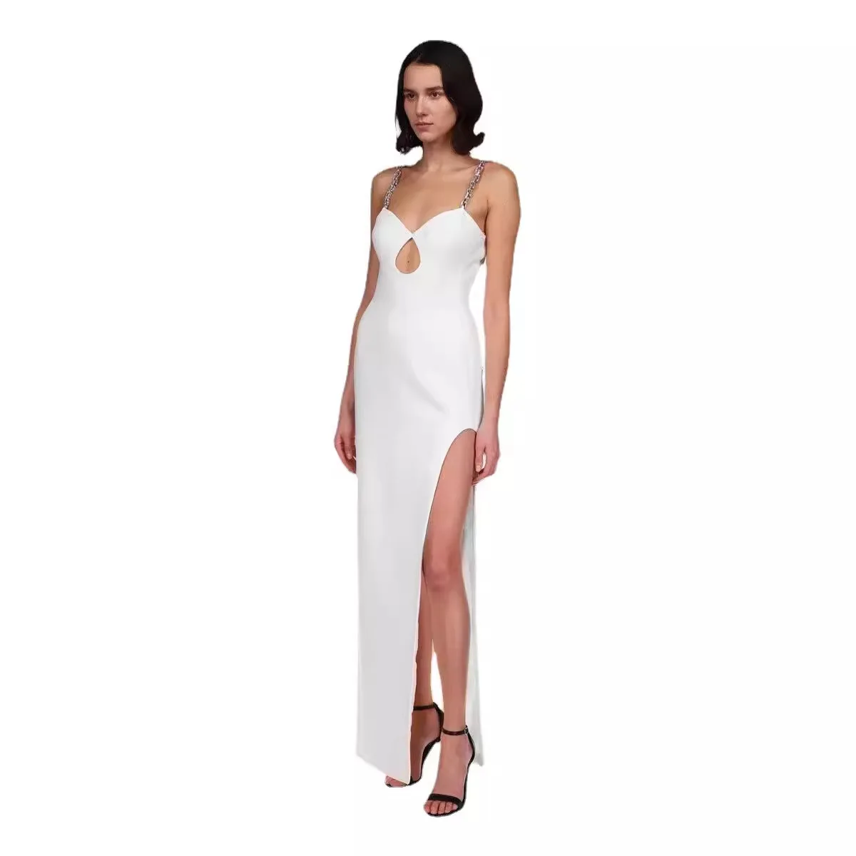 Autumn Woman Clothes Sexy Nightclub Prom Dress  White Gowns Brithday Dresses Luxury 2024 Fashion Robe High Slit Evening Gown