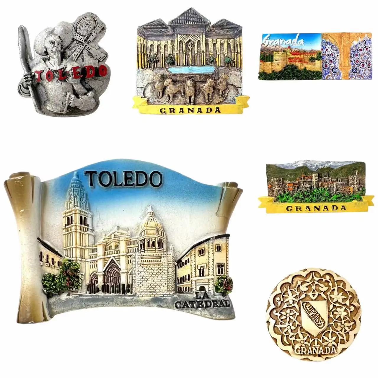 

Alhambra Granada Toledo Spain Fridge Magnets Travel 3D Memorial Magnetic Refrigerator Stickers Gift Room Decoration Collectio