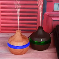 NEW 7 Color Nightlight USB 300ml Electric Humidifier Essential Aroma Oil Diffuser Ultrasonic Wood Grain LED Lights Air Freshener