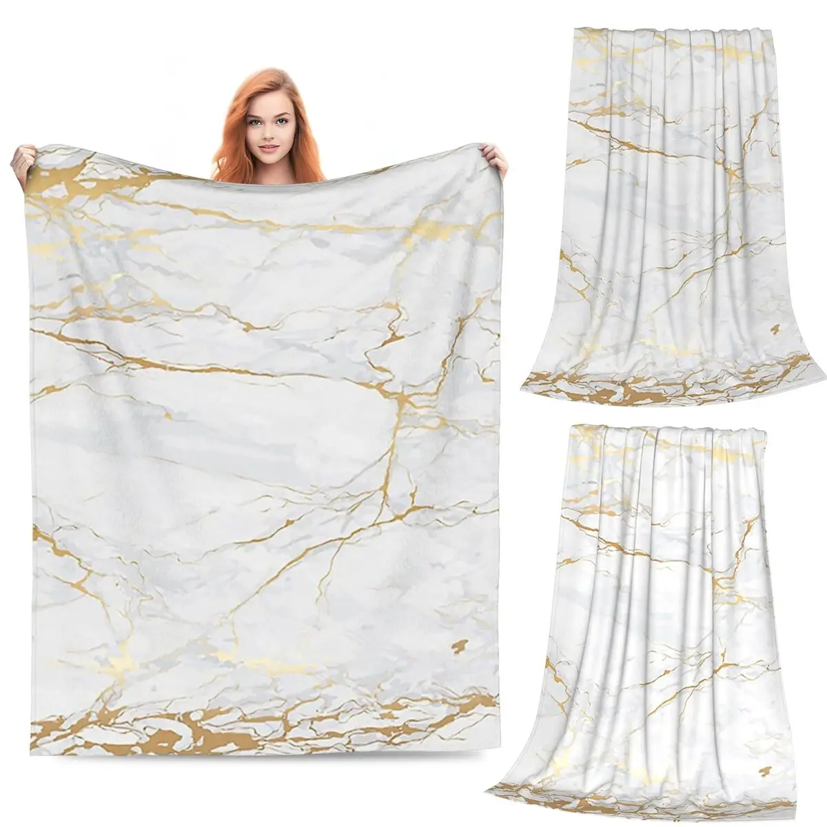 

Бело-золотые мраморные одеяла, фланелевое одеяло для дивана, теплое одеяло для дивана, постельные принадлежности, офисные пледы, покрывало, одеяло