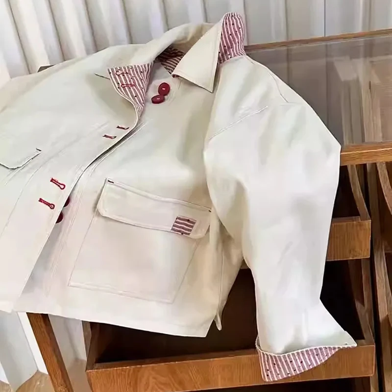 2025 Spring Autumn New Windbreaker Women Korean Single Breasted Beige Overcoat Lining Outerwear Female Clothes