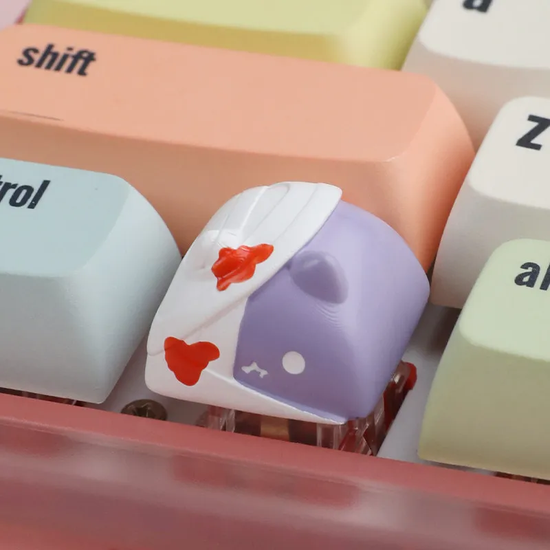 Zombie Meow Head Theme Anime Keycaps Mechanical Keyboard Resin Custom Keycaps PC Game Keyboard Accessories Cartoon Gifts Collect