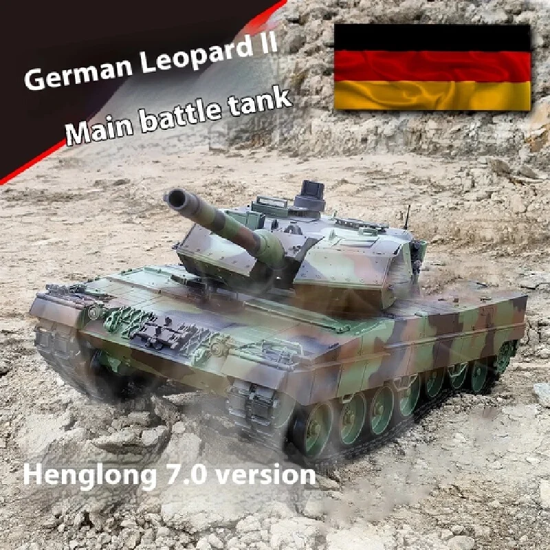 Cool soldier Henglong, German Leopard 3889-1 1:16 full-scale metal remote control tank model, firing, smoking, off-road.