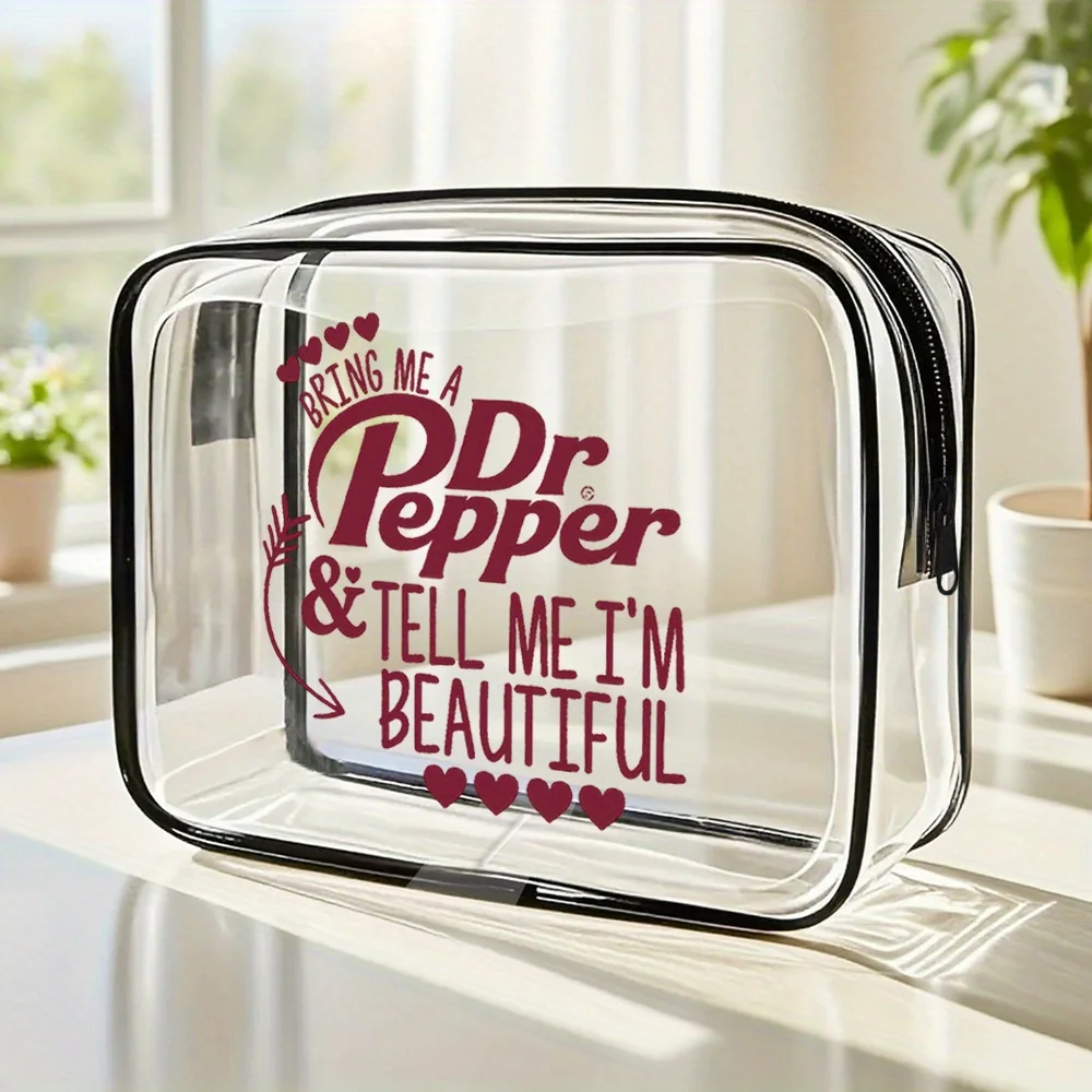 Transparent Makeup Bag for Women - Large Cute Travel Toiletry Organizer for Beach & Weekend