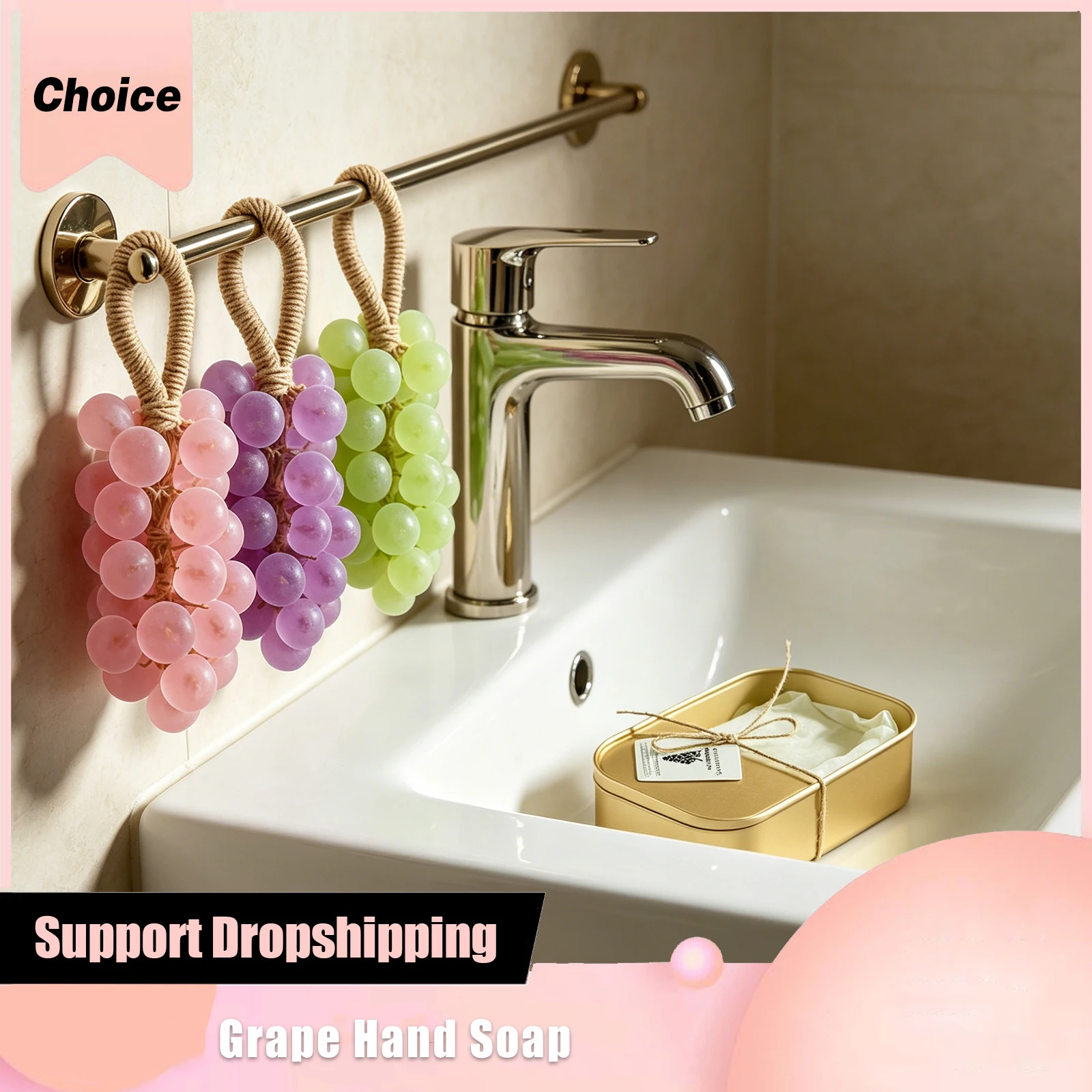Grape Handmade Soap Natural DIY Remove Dirt Repair Dryness Smooth Texture Home Fragrance Friends Gift Box Bathroom Crystal Soap