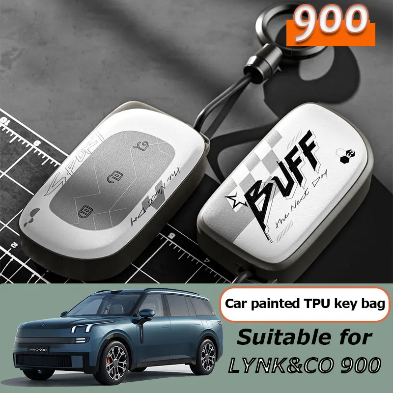 For LYNK&CO 900 Car Key Case Keychain Auto Accessories Smart Remote Protector Cover Shell Styling TPU all inclusive key box