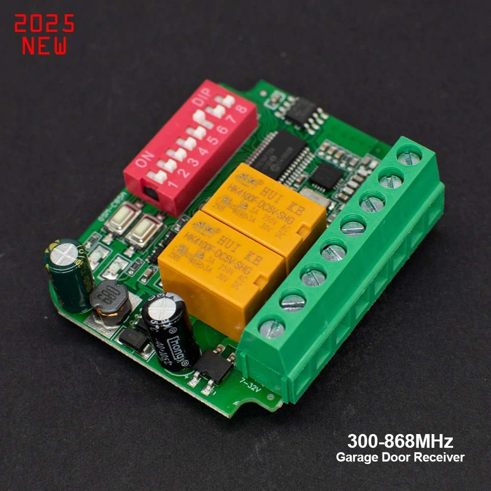 

Universal Garage Door Gate Remote Control Receiver 300 To 868 MHz Receiver AC/DC9-30V 85-250V Gate Controller 2CH Relay Module