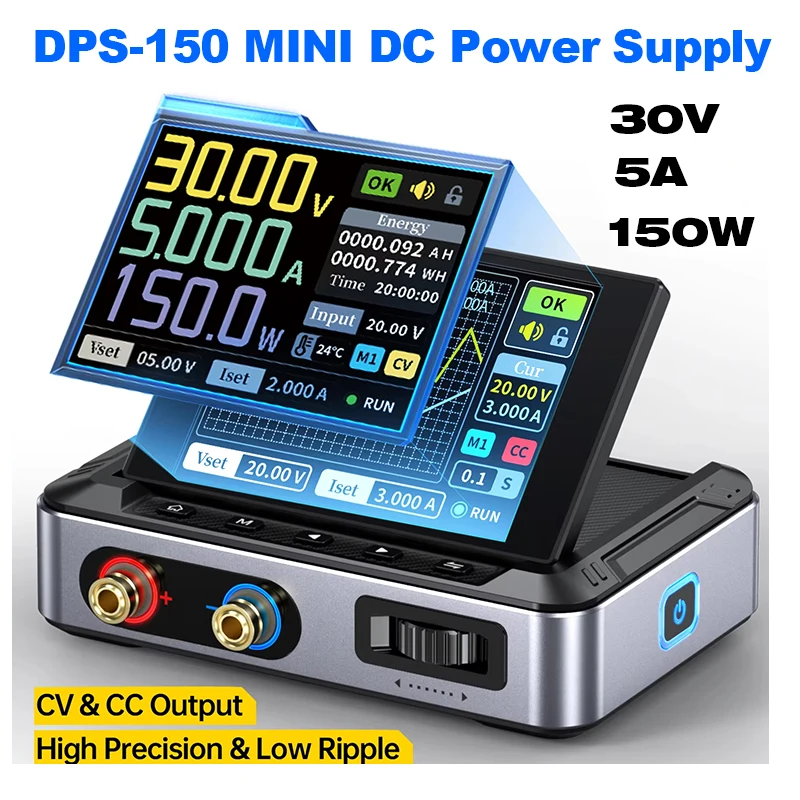 DPS-150 Fuente de alimentación CC de laboratorio portátil CNC ajustable 30V 5A 150W pantalla de dígitos Mini regulador de conmutación PD QC programable