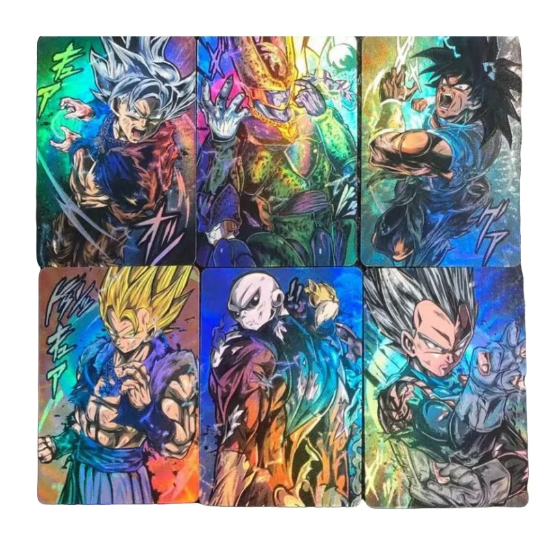 Dragon Ball Flash Card Son Goku Vegeta Iv Gohan Super Saiyan 4 Cell Jiren Majin Buu Diy Action Toy Figures Game Collection