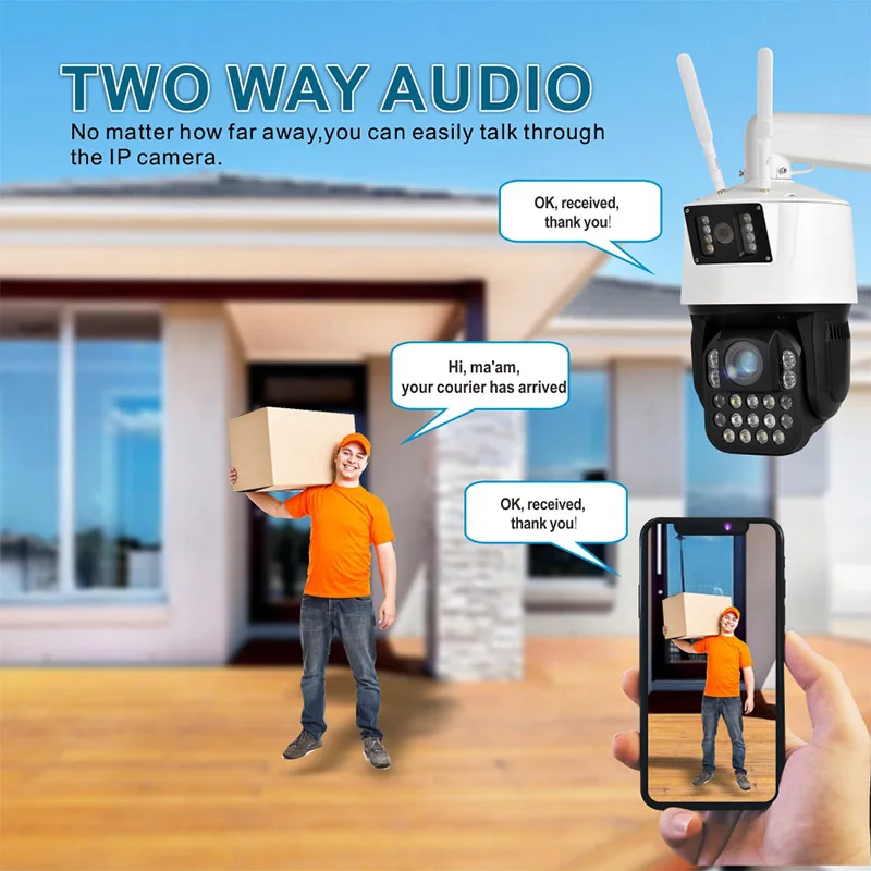 Seetong Wireless 20X Optical Zoom 4MP Dual Lens 360 Degree Rotate WIFI PTZ Camera Auto Tracking Full Color Night Vision