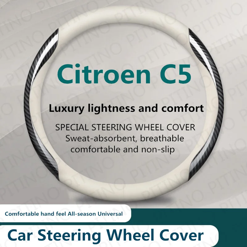 Car Steering Wheel Cover For Citroen C5 Anti Slip Wear-resistant Sweat Absorbing 37-38cm Interior Steering Covers Accessories