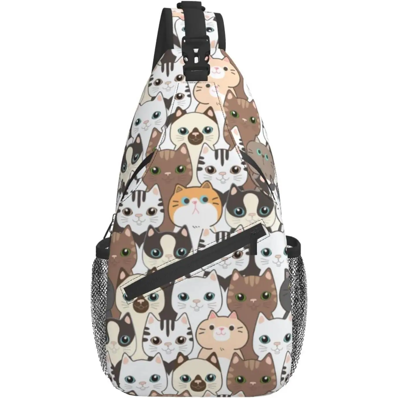 

Cat Cartoon Sling Backpack Crossbody Shoulder Bag Travel Hiking Daypack Gifts Water Resistant Reusable Multipurpose