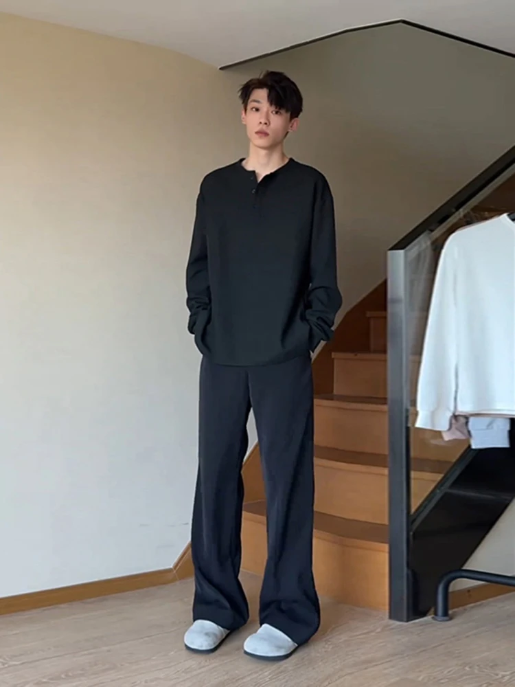 

Мужская термофутболка-худи Heavyweight American Sle Long Sve Cleanfit, базовый слой для осени и зимы, с воротником-стойкой Henry Collar