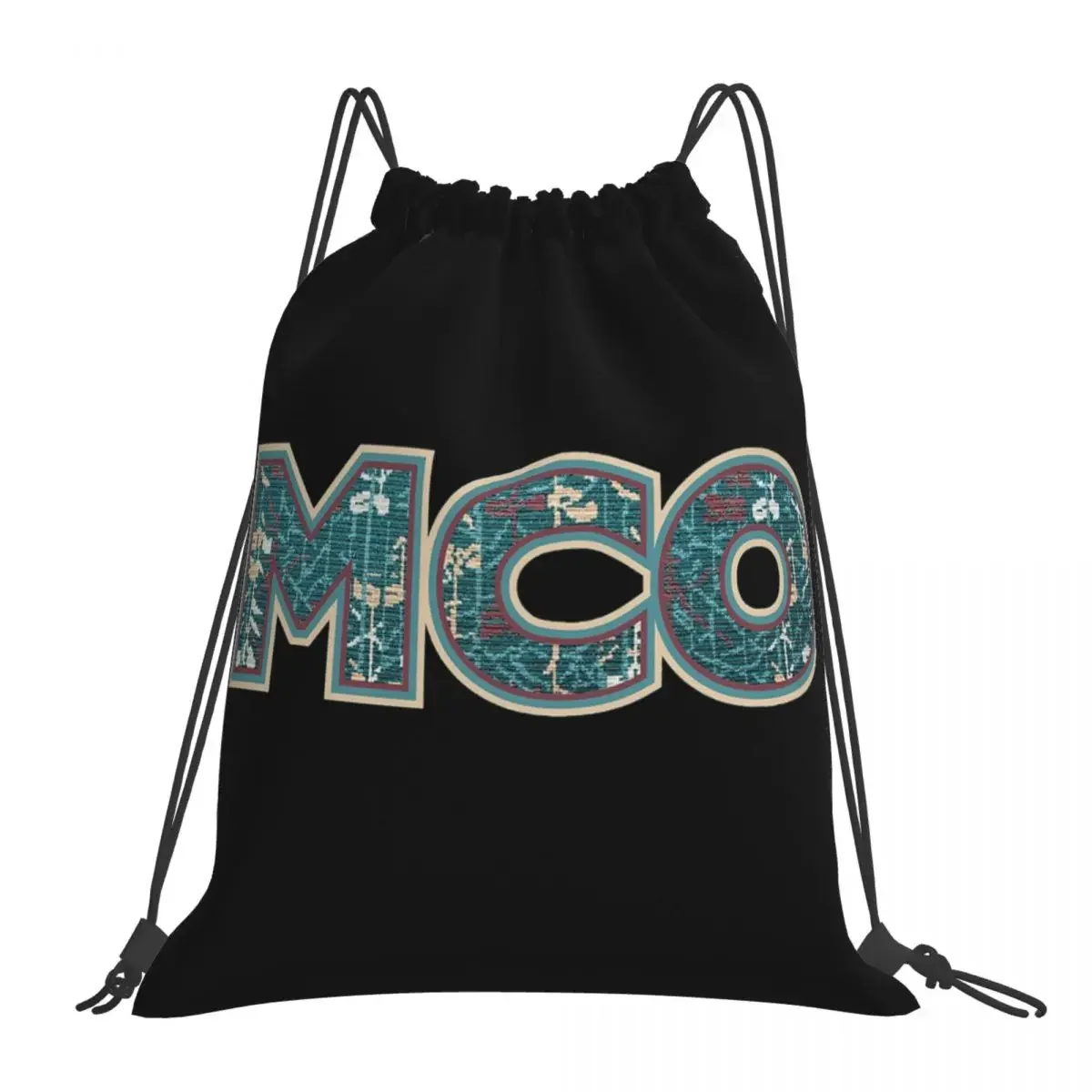 MCO Orlando International Airport Carpet Logo Backpacks Casual Portable Drawstring Bags Storage Bag BookBag For Man Woman