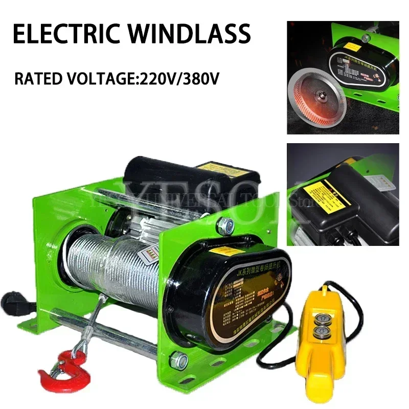 

Electric Winch 400-800KG Electric Hoist 30M Steel Wire Rope Windlass Winding Engine 1800W 220V Elevator Household Building Crane