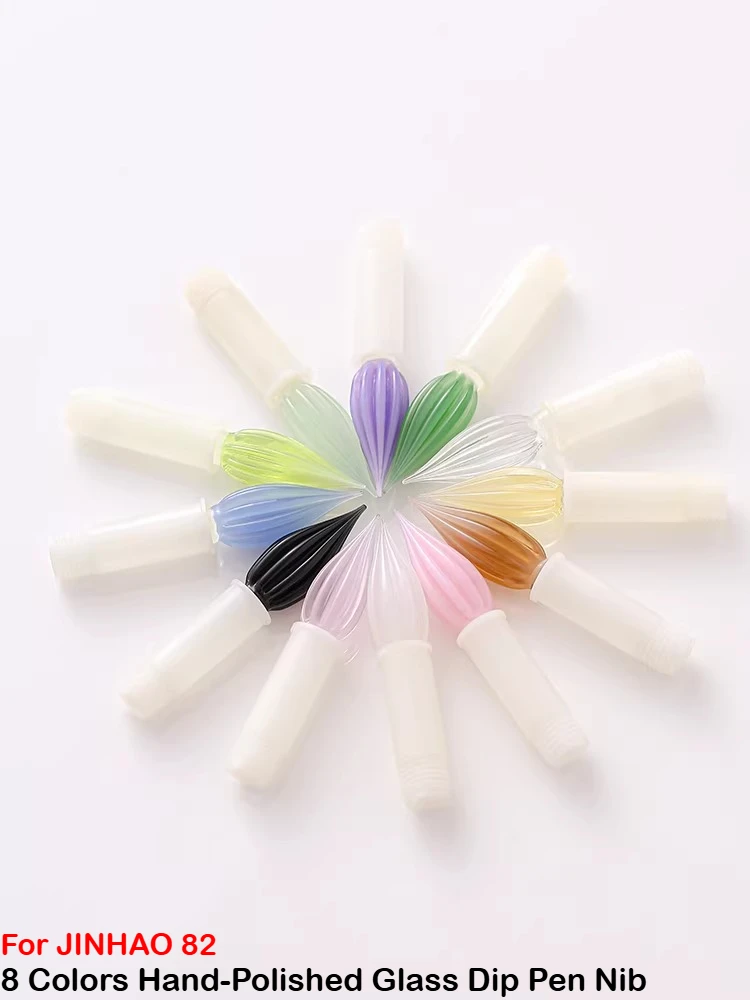 

8 цветов для перьевых ручек JINHAO 82, стеклянные наконечники для перьевых ручек ручной полировки, наконечник EF для перьевых ручек, школьные и офисные принадлежности, канцелярские товары