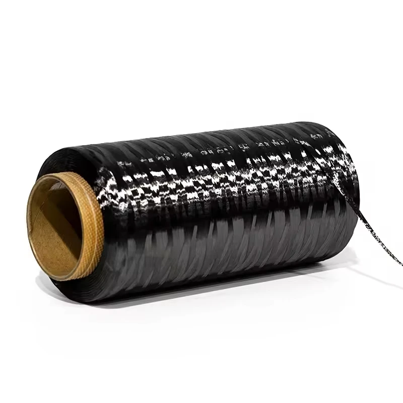 

Black Carbon Fiber Filament Roving On Bobbins 12K 24K Heat Resistant Fiber For Industrial Composite Works