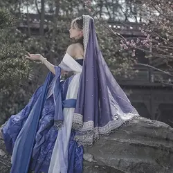 New Festival Arabian Princess Costumes Women Indian Dance Dress Embroidery Costume Hanfu Blue Party Cosplay Fancy Outfit