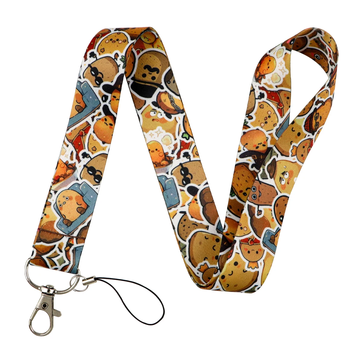 

Милые картофельные ремешки для ключей, удостоверения личности, тренажерного зала, сотового телефона, USB-держатель для бейджа, веревка, брелок для ключей, шейные ремни, аксессуары, подарки