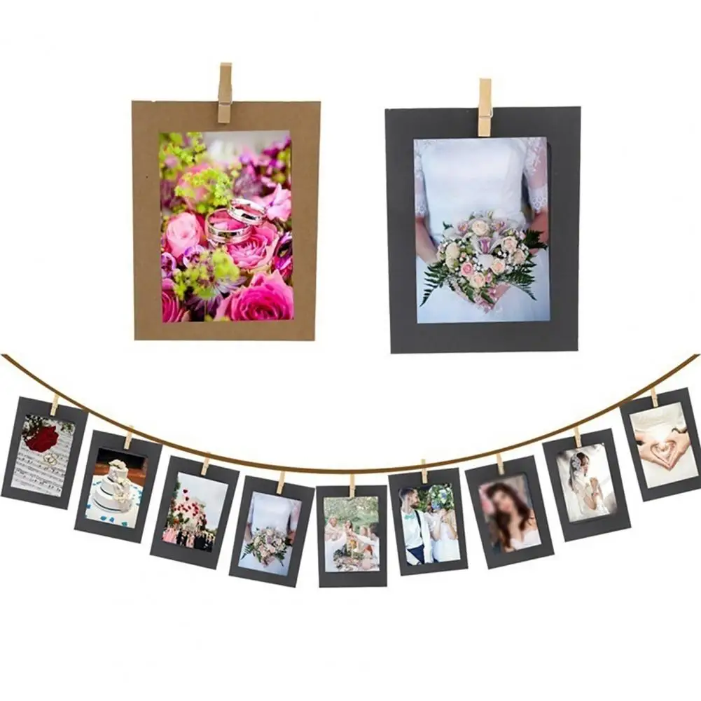 Picture Hanging Photo Frames Adjustable Hanging Rope Album Paper DIY Photo Collage Frames Home Decor