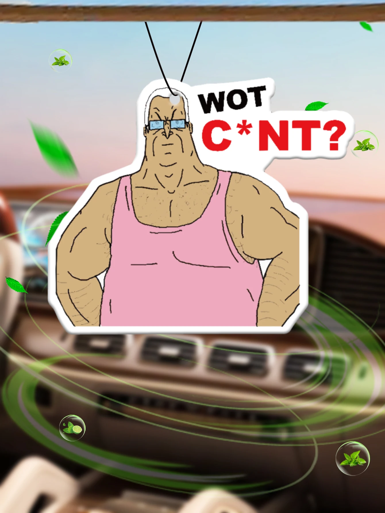 Wot C*Nt? Hilton (Hotel Scent) Car Air Freshener |   Rearview Mirror Hanger & Dual-Purpose Air Vent Clip |   Natural Material Aromatherapy Tablets |   Long-Lasting Fragrance for 90 Days |   Alcohol-Free |   Not Afraid of Direct Exposure to the Sun |   Designed Specifically for Odor Removal in Cars, Closets, and Bathrooms. |   Cartoon Animation Graphics |   Unisex |   Luxury-Grade Fragrances |   Same as Five-Star Hotels