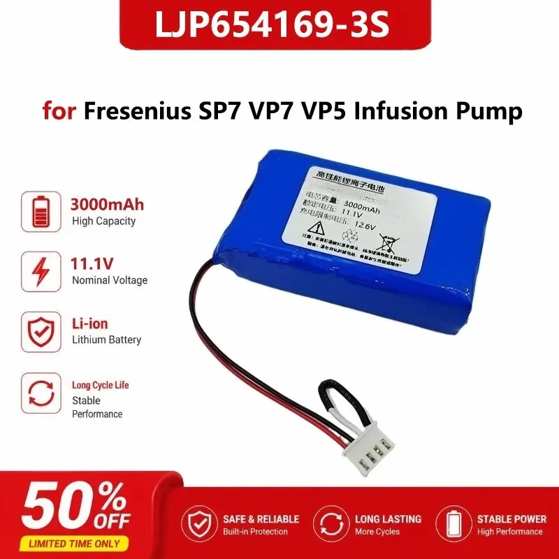 [New] [KAY0654169-3S] for Fresenius SP7 VP7 VP5 Infusion Pump 11.1V 3000mAh