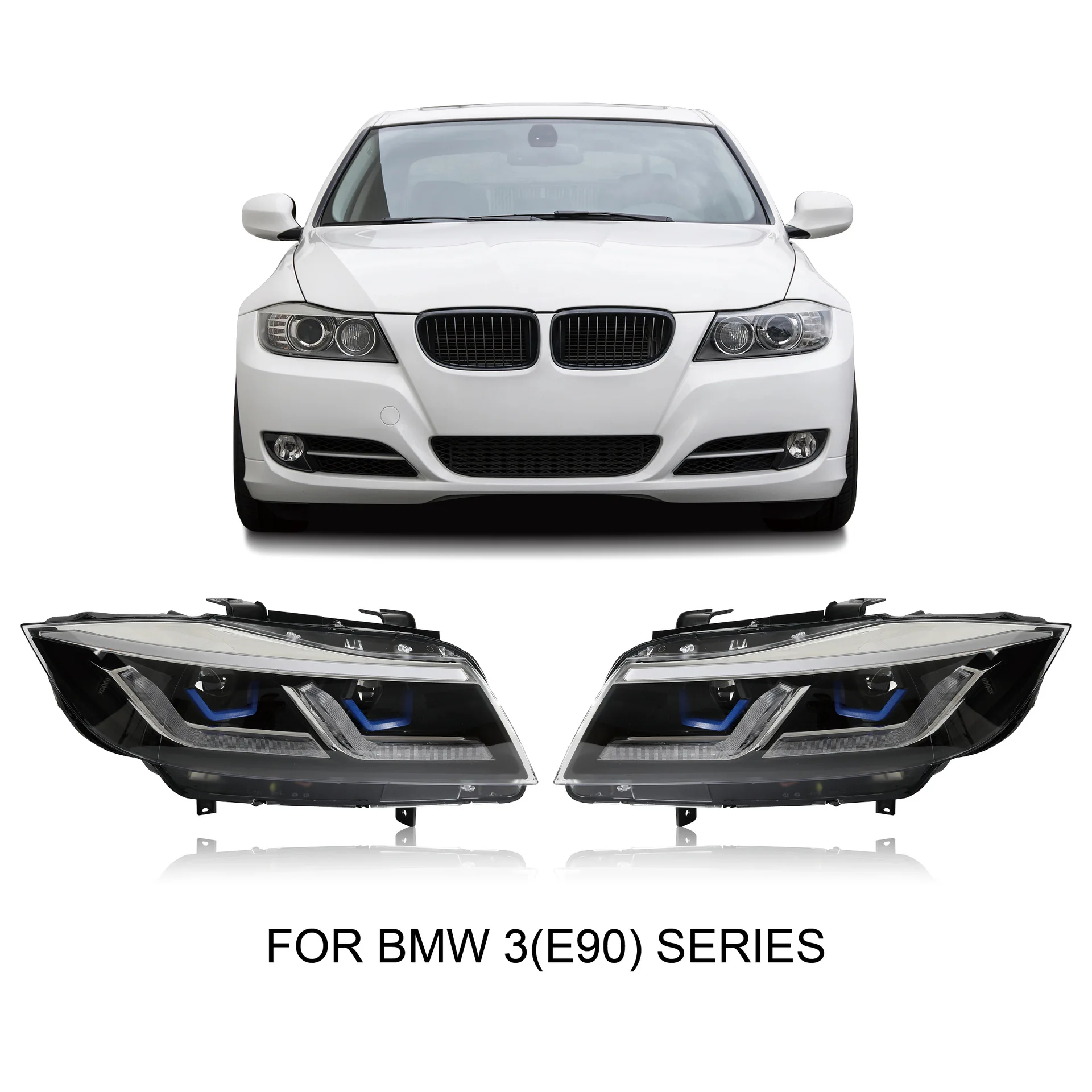For 3 Series E90 E91 2005-2010 Pre LCI Front Headlights for BMW / Custom 2007 2010 2008 LCI Upgrade Sedan Car LED Headlights