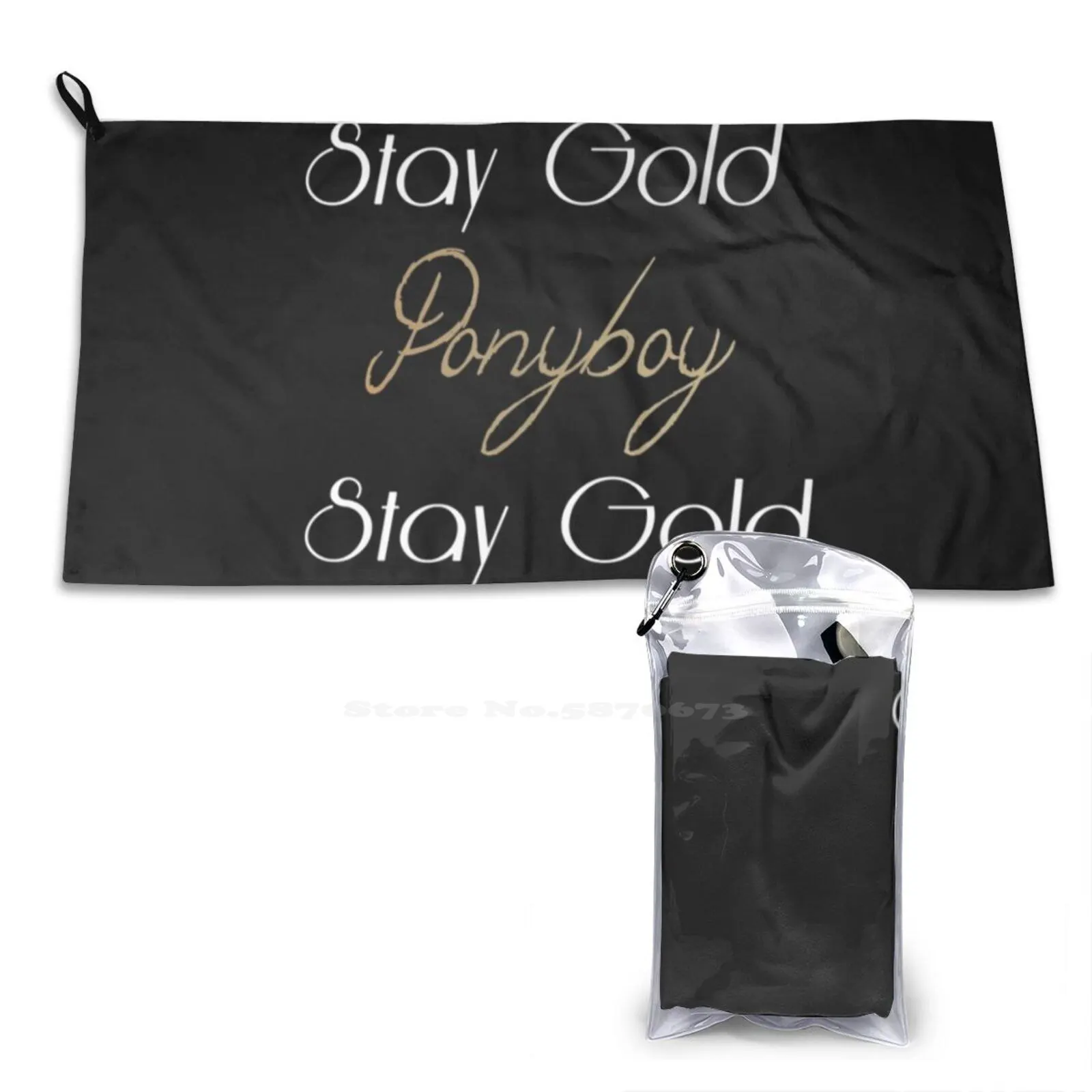 The Outsiders Soft Towel Quick Dry Beach Towel The Outsiders Quotes Literature Ponyboy Golden Stay Gold Black White Drawstring