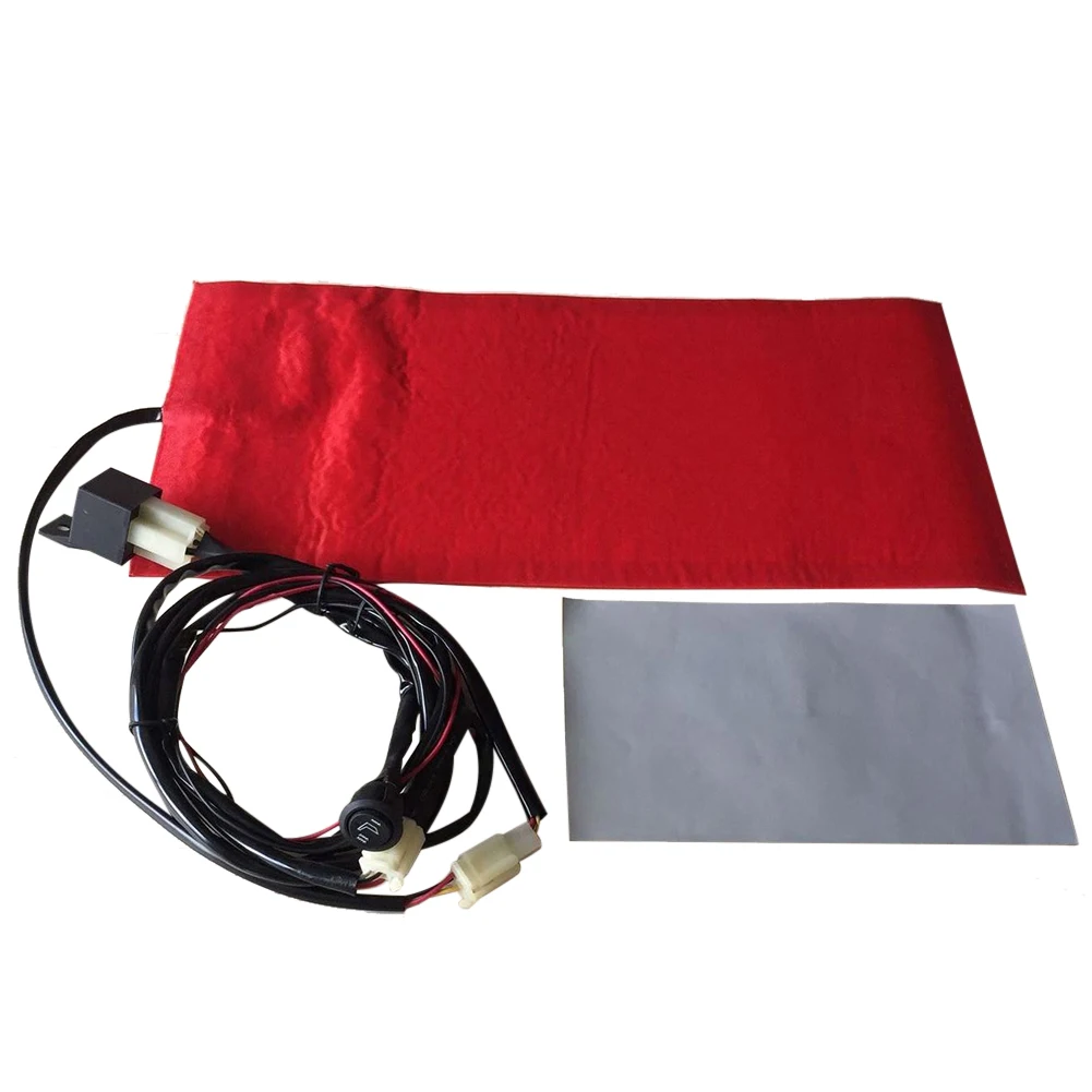12V Electric Heating Pad Mat Carbon Fiber Pad Adjustable Temperature Universal Heating Pad for Motorcycle ATV UTV E-bike Scooter