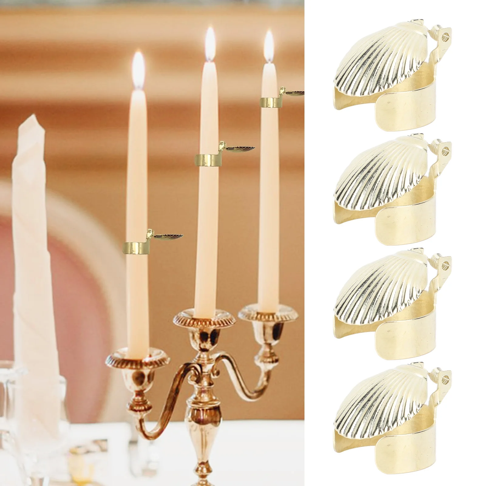 4Pcs Candle Snuffer Metal Shell Pattern Candles Extinguisher Automatic Candle Stopper For Candles Extinguishing