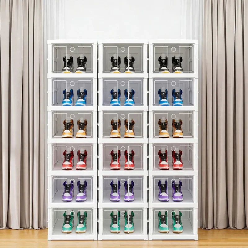 

2/3/6 Layers Foldable Shoes Cabinet Home Folding Shoe Shelf Shoe Display Rack Dust-proof Shoes Shelf Plastic Shoe Cabinet