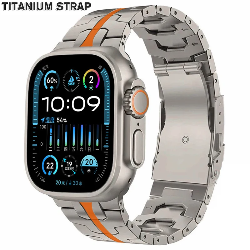 

Titanium Band for Apple Watch Ultra 3/2/1 49mm 46mm 45mm 44mm 42mm Metal Strap for Iwatch Series 11 10 9 8 7 6 SE3 5 4 Bracelet