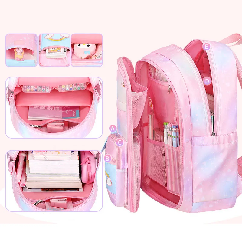 Nova escola mochila ultra leve quiroprático bonito colorido saco de escola para meninas crianças à prova dwaterproof água jardim de infância pequena mochila