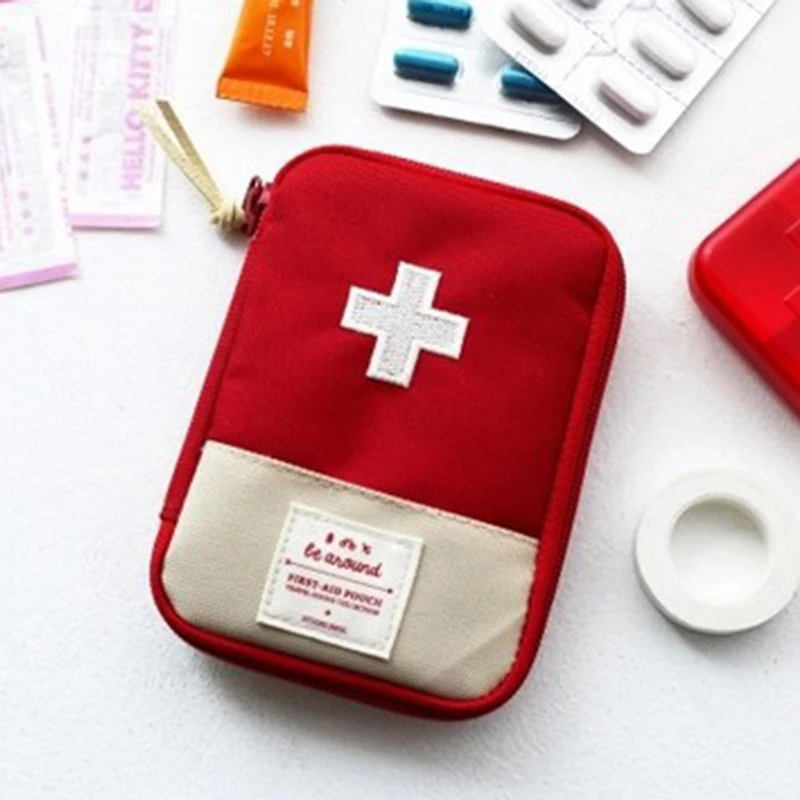 Mini borsa per medicinali portatile Kit di pronto soccorso da viaggio Borsa per medicinali Borsa per medicinali Kit di sopravvivenza Scatola per