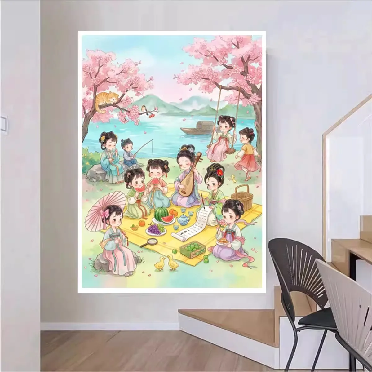 

Наборы для вышивания в старинном китайском стиле (9CT, 11CT) с принтом, для рукоделия, декора дома и поделок