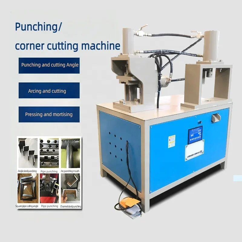 Hydraulic angle cutter 90 degree steel pipe hole Cutting Machine square tube notching Punching machine