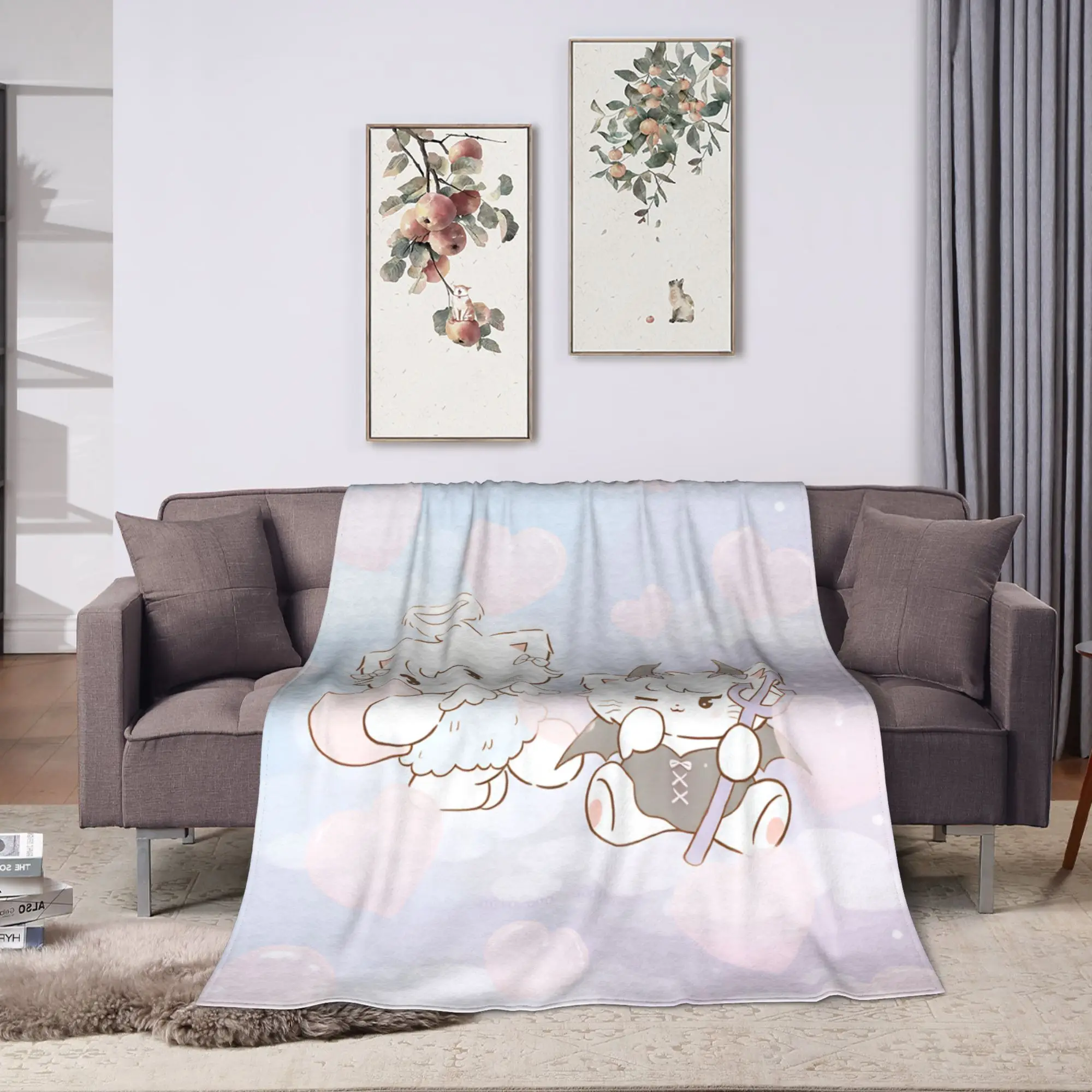 Mikkos Mousses Blanket Quality Warm Soft  Throw Blanket Autumn Decorative Couch Bed Pattern Bedspread