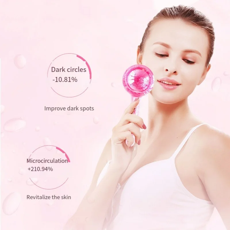 2 szt. Kryształowe kulki do masażu twarzy i oczu z lodem, chłodzące, energetyczne, do pielęgnacji skóry, zestaw narzędzi do masażu falą wody.