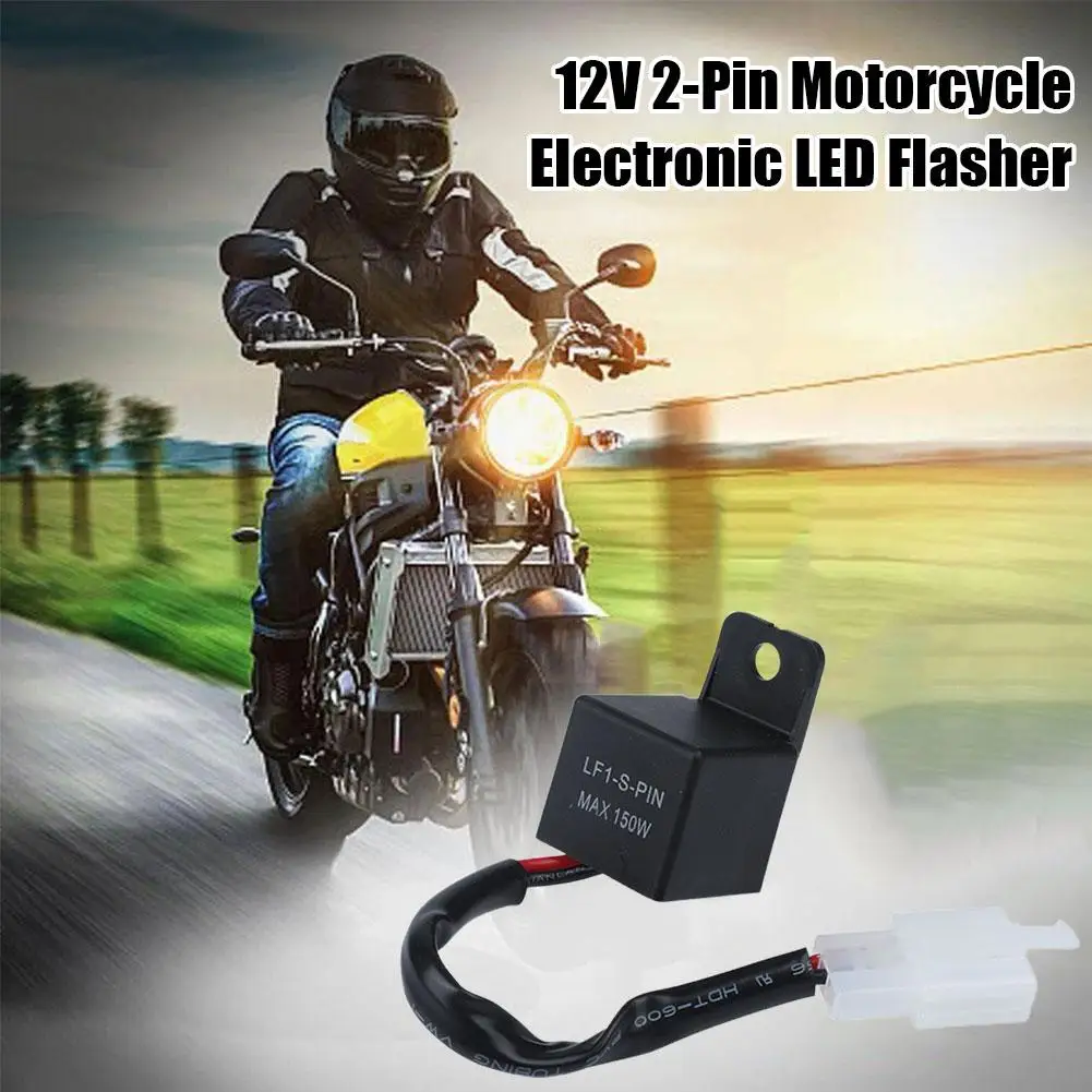 New 12V 2-Pin Motorcycle Electronic LED Flasher Relay LED Turn Indicator Relay Signal LED 150W Turn Flasher Blinker Light B F5Z6