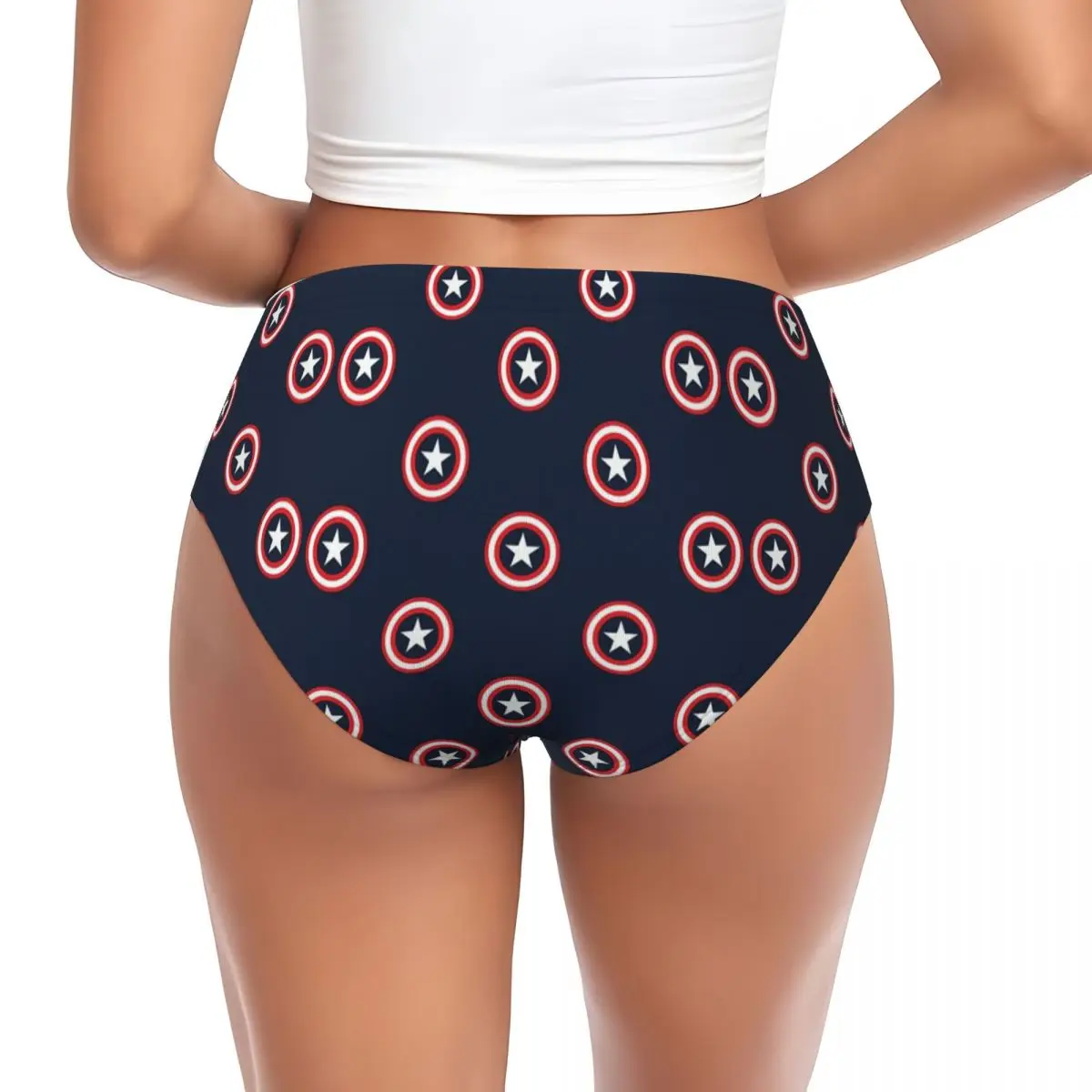 Custom Captain America Shields Briefs Underwear Womens Comfortable Stretch Panties