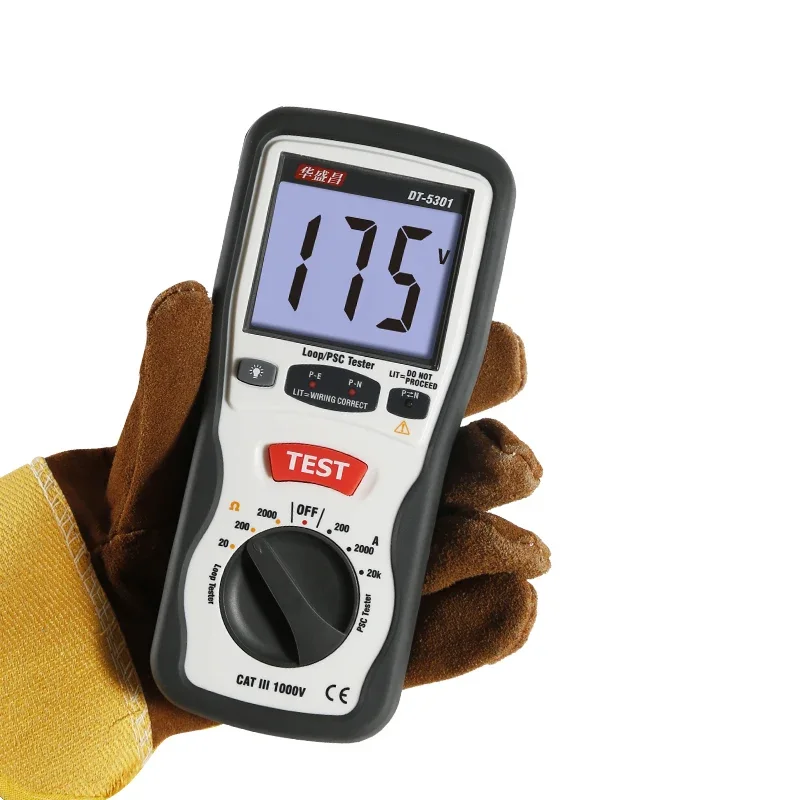 جهاز اختبار مقاومة الدائرة CEM حلقة/PSC جهاز قياس مقاومة الدائرة DT-5301 #2