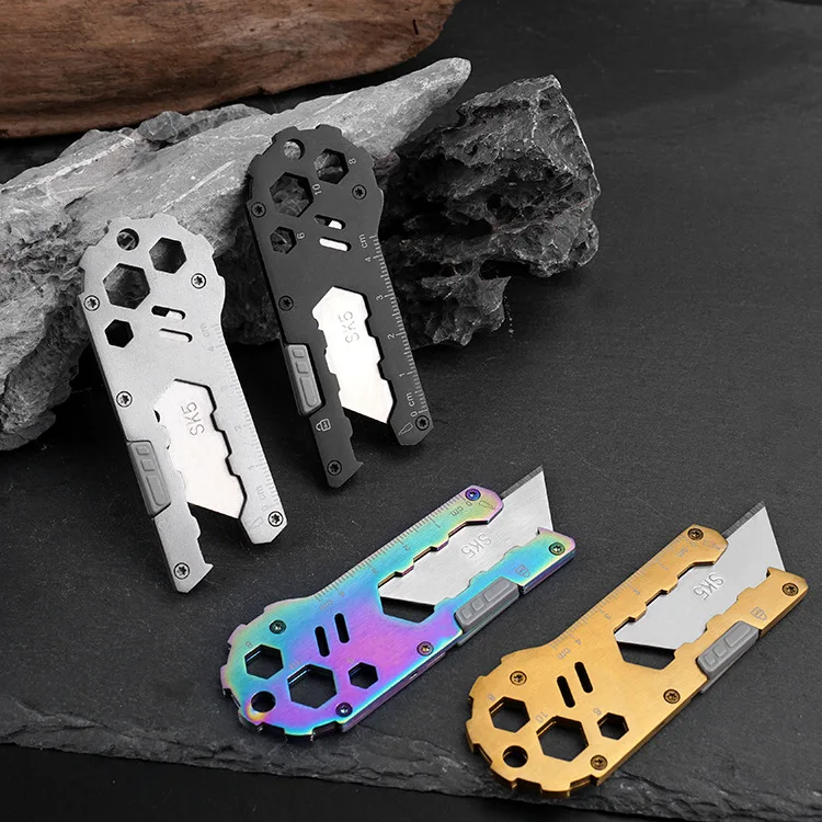 multifuncional art mini utility knife ferramenta de edc faca voce mesmo mini nocturne plantando creative box cutter opener em aco inoxidavel 01