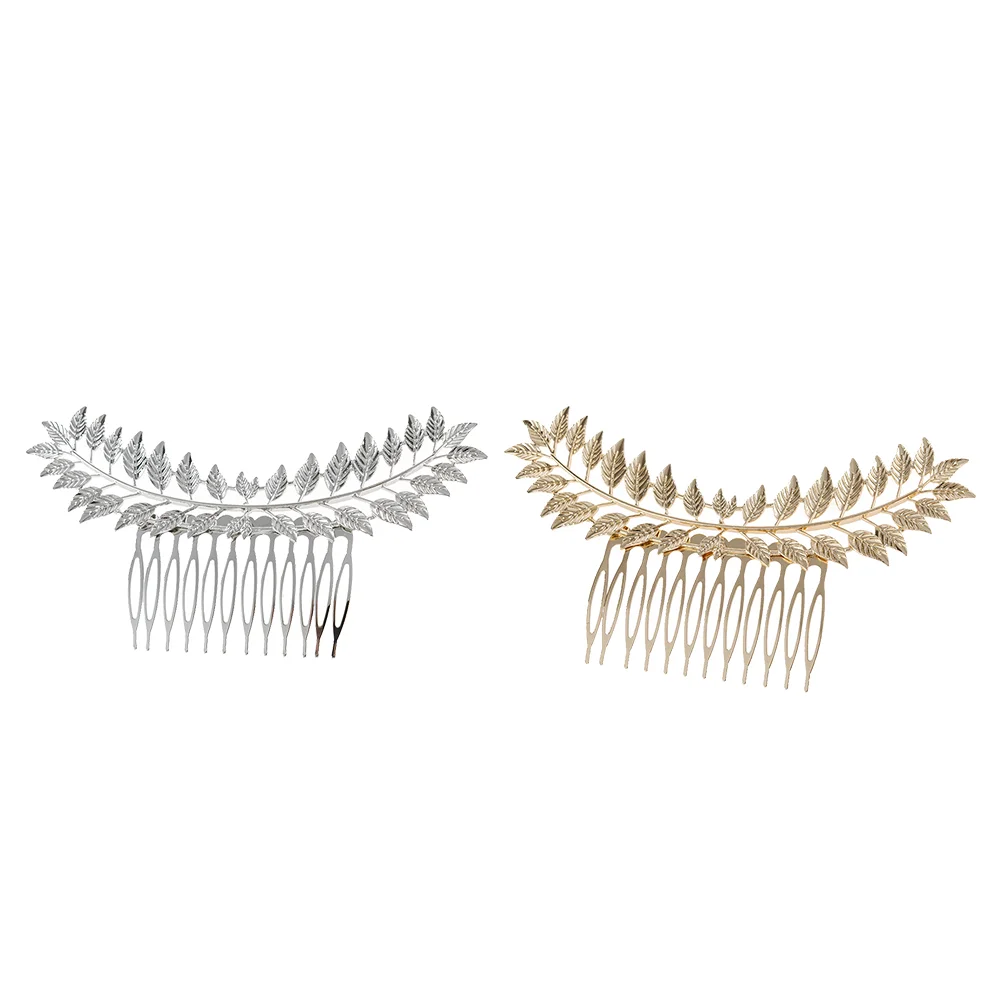 

2 Pcs Hair Accessories for Girls Hollow Out Leaf Comb Claw Clips Leaves Side Clamps Stitching Modeling Hairpin