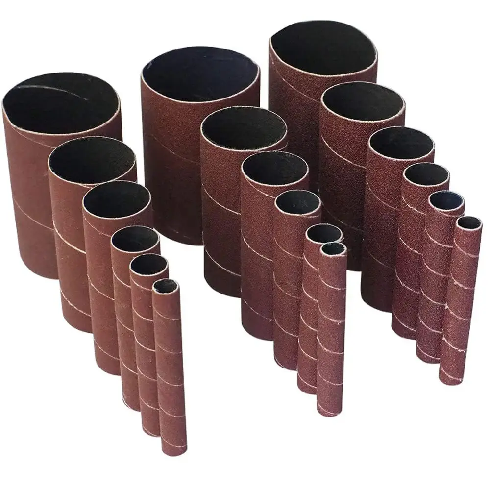 A24I 18 Pack Spindle Sander Sleeves,Sanding Sleeves for Oscillating Sander, 80 150 240 Assorted Grit Sandpaper, 4-1/2