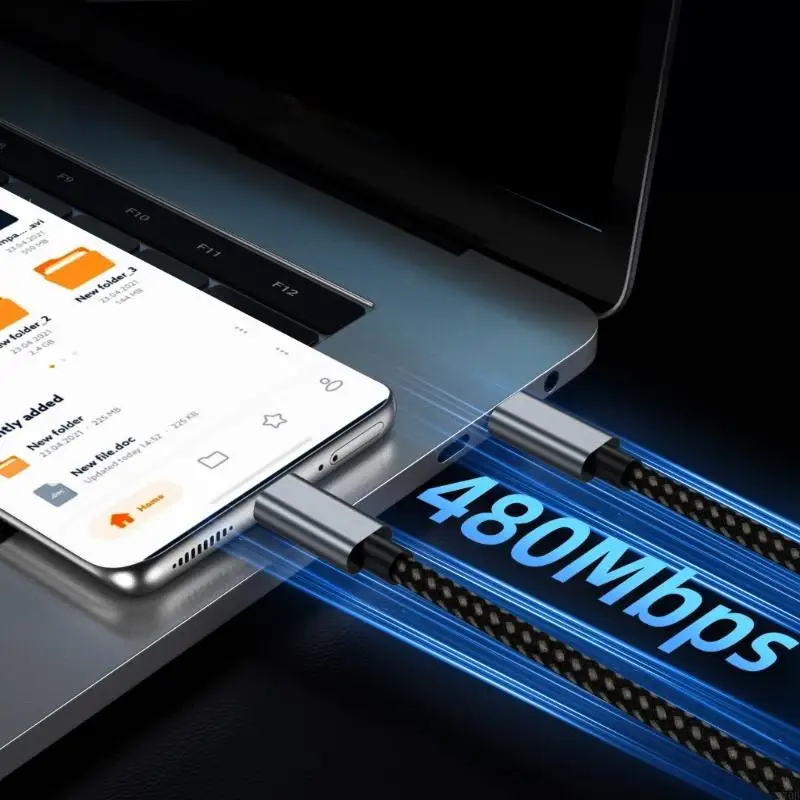 كابل شحن USB C مزدوج 100 وات 2 في 1 سلك شحن سريع مع شريحة ذكية للوحة الهاتف 15 جهازًا لوحيًا