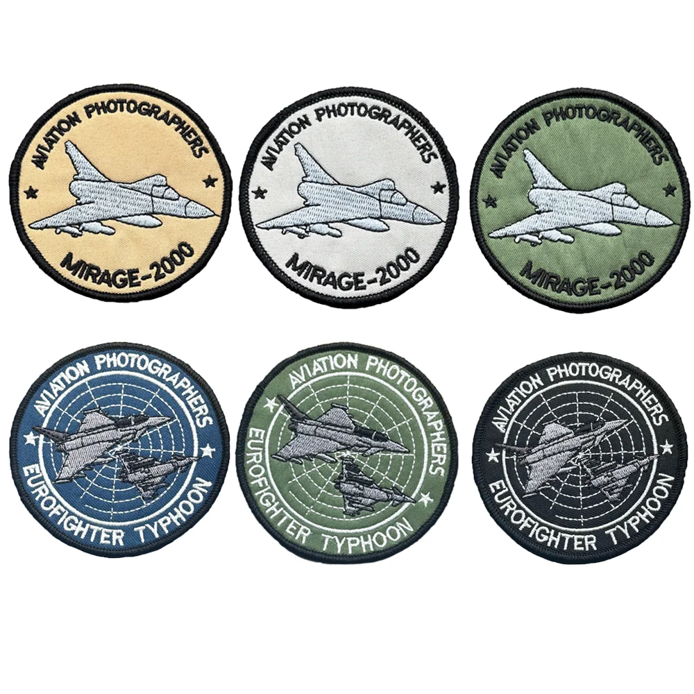 AVIATION PHOTOGRAPHERS Aircraft Mirage 2000 Gestickte Applikation zum Aufnähen, Punk-Biker-Patches mit Klettverschluss