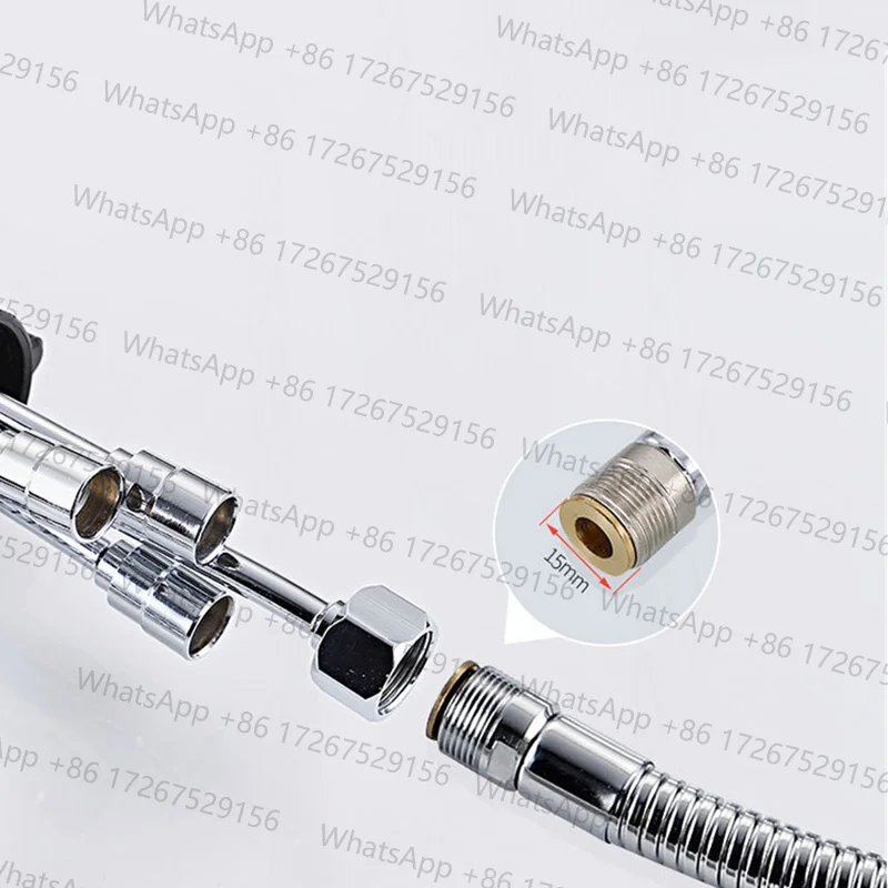 1PC 1.5m Faucet Pull Out Faucet Plumbing Hose Nylon Braided Hose Replacement Hose for Pull Down Kitchen/Basin Tap G1/2' 15mm