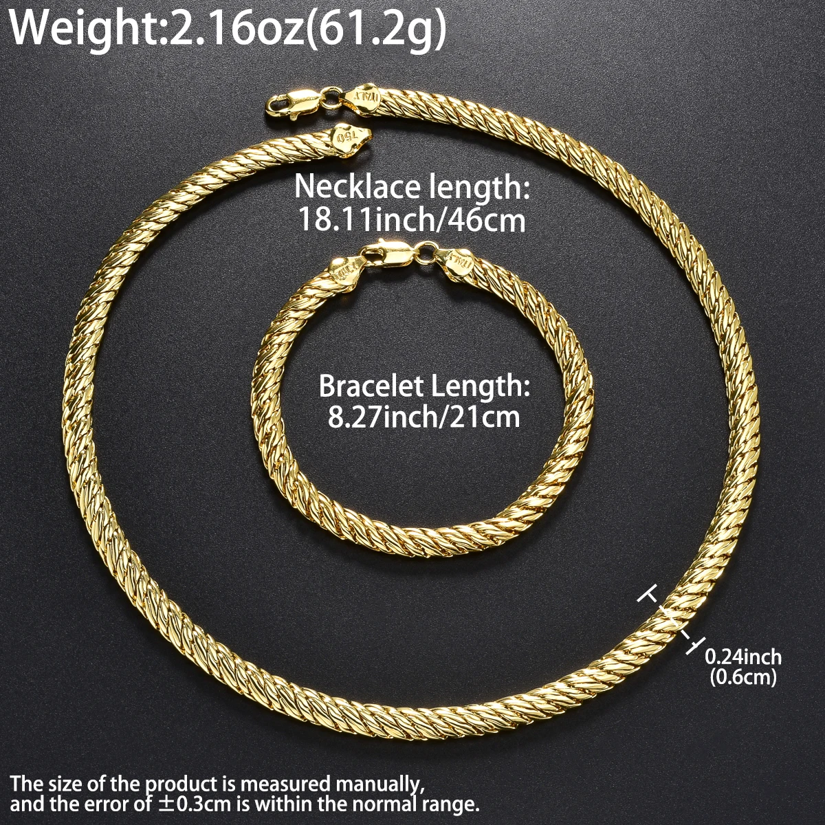 Trendy Copper Necklace Bracelet Jewelry Set for Women Luxury Gold Plated Color Dubai Necklace Man Chains Jewelry Gift